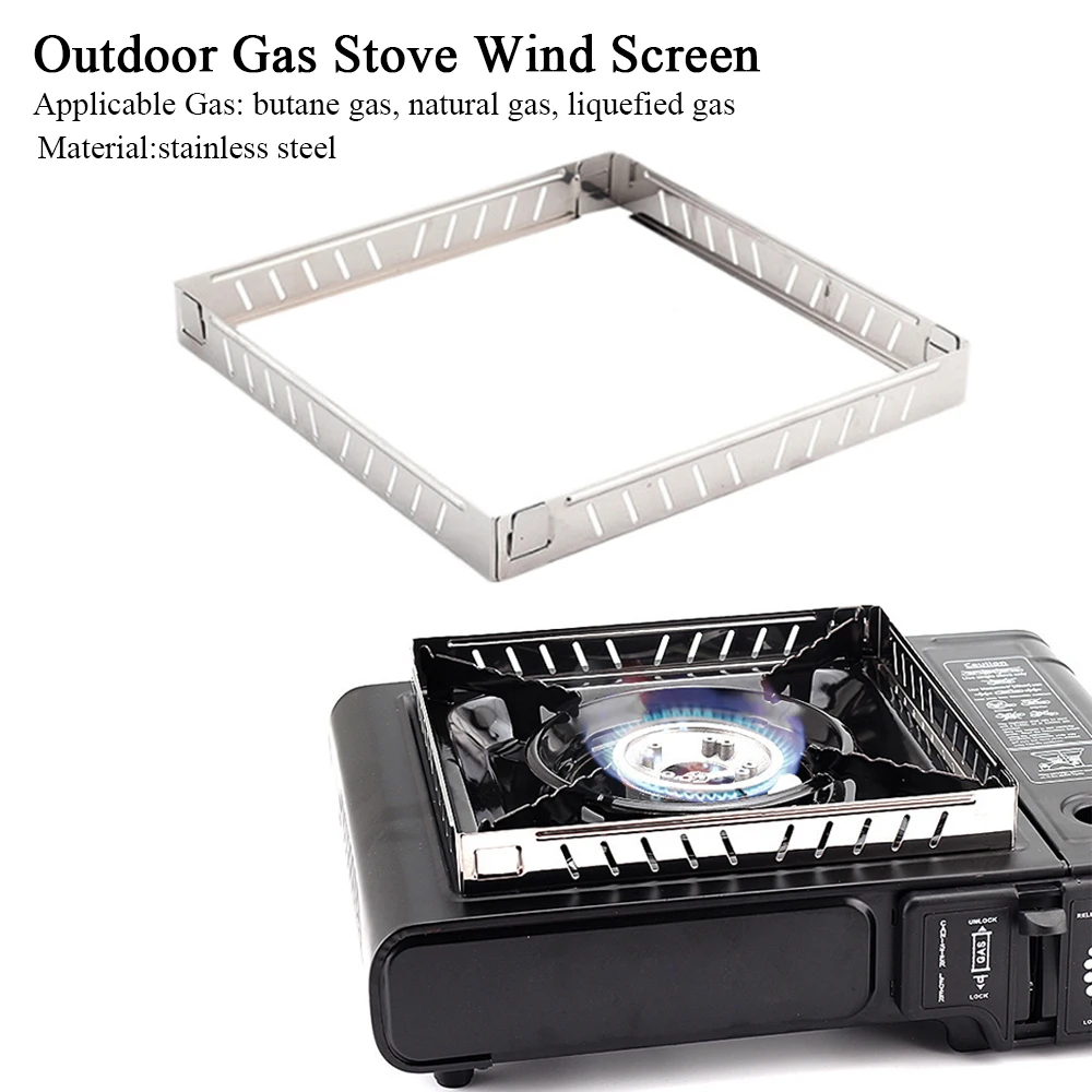 Camping Cooking Wood Stove - Outdoor Gasherd Windschutz Edelstahl Faltbare Herd