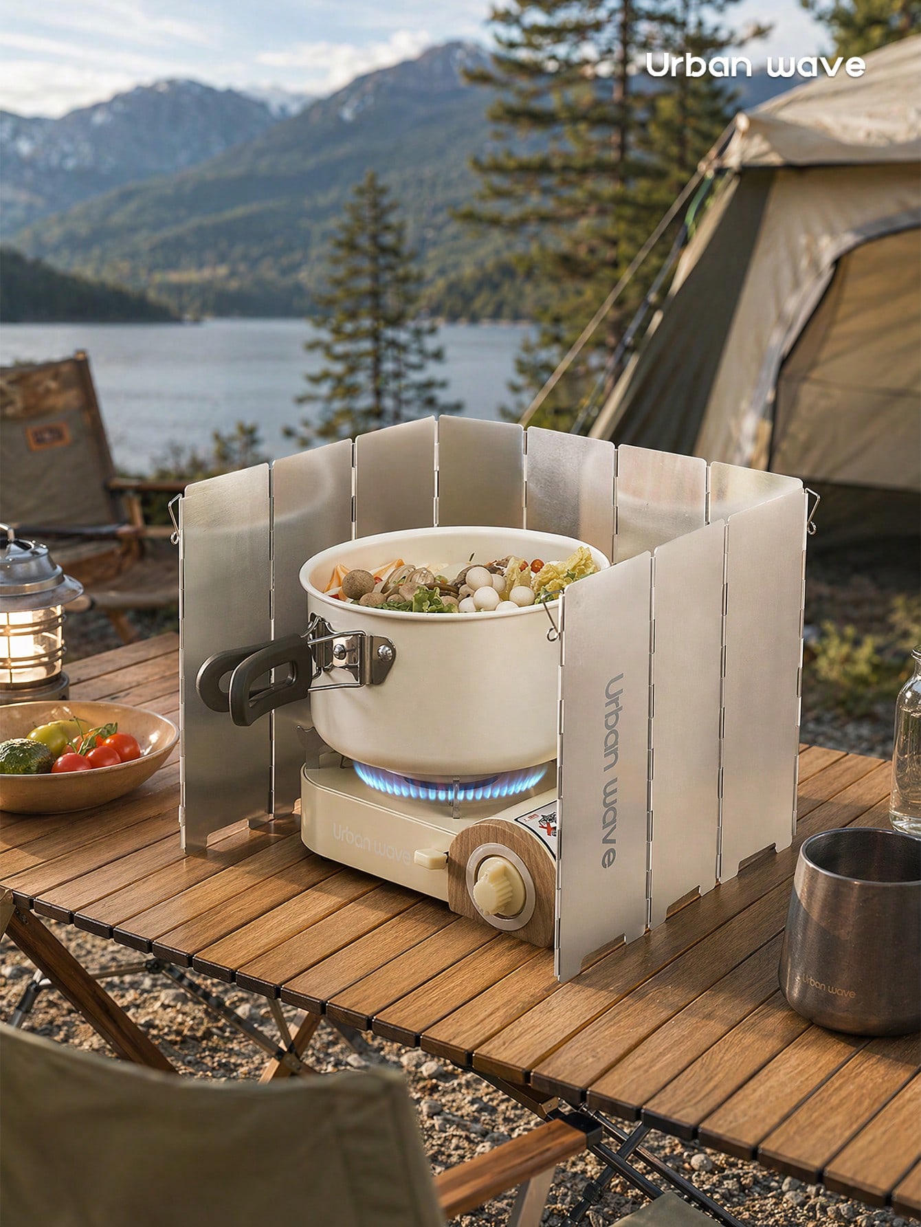 Camping Cooking Windshield - 10 Stück faltbare Windschutzplatten aus Aluminiumlegierung,