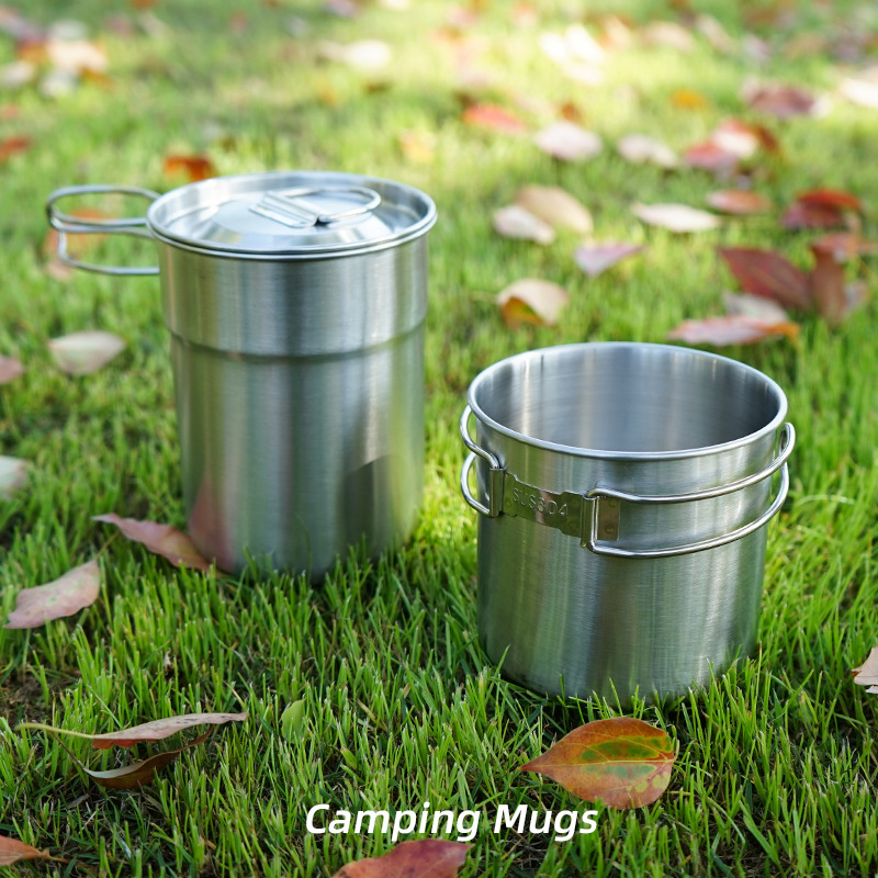 Camping Cooking Set With Kettle - 2 Teile/satz Camping Wasserkocher Edelstahl Kochen