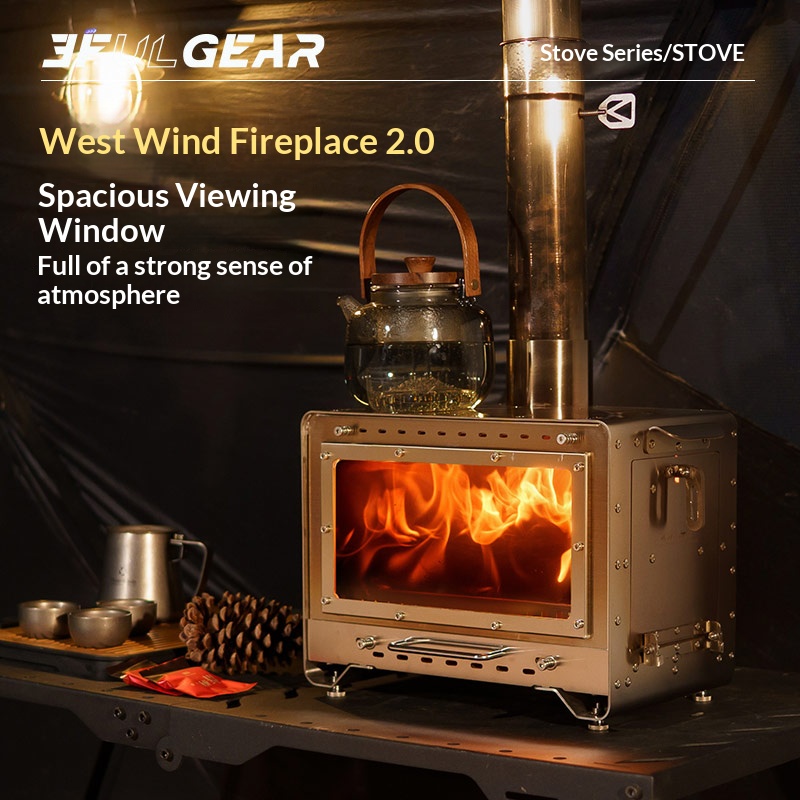 Camping Cooking Wood Stove - 3F UL GEAR Kamin aus Edelstahl,