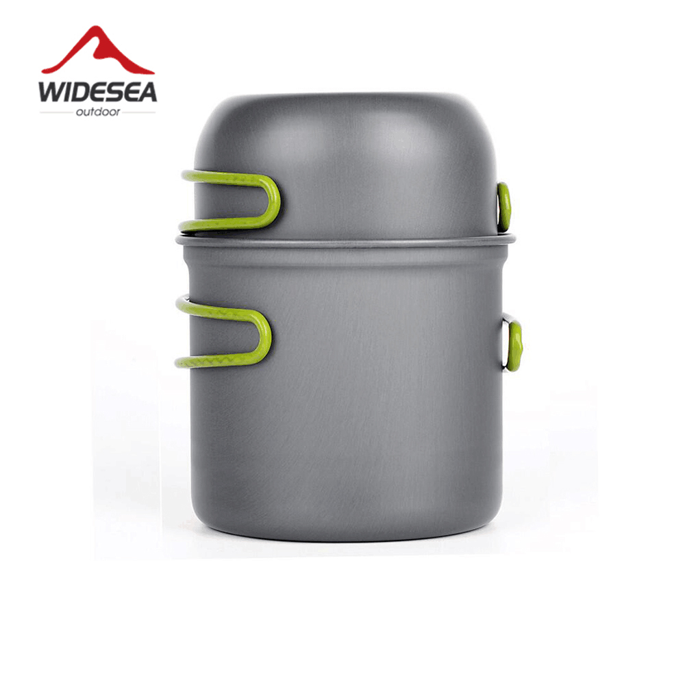 Camping Cooking Set With Kettle - Widesea Ultraleichtes Camping-Kochgeschirr Outdoor-Tischgeschirr Topfset Wandern
