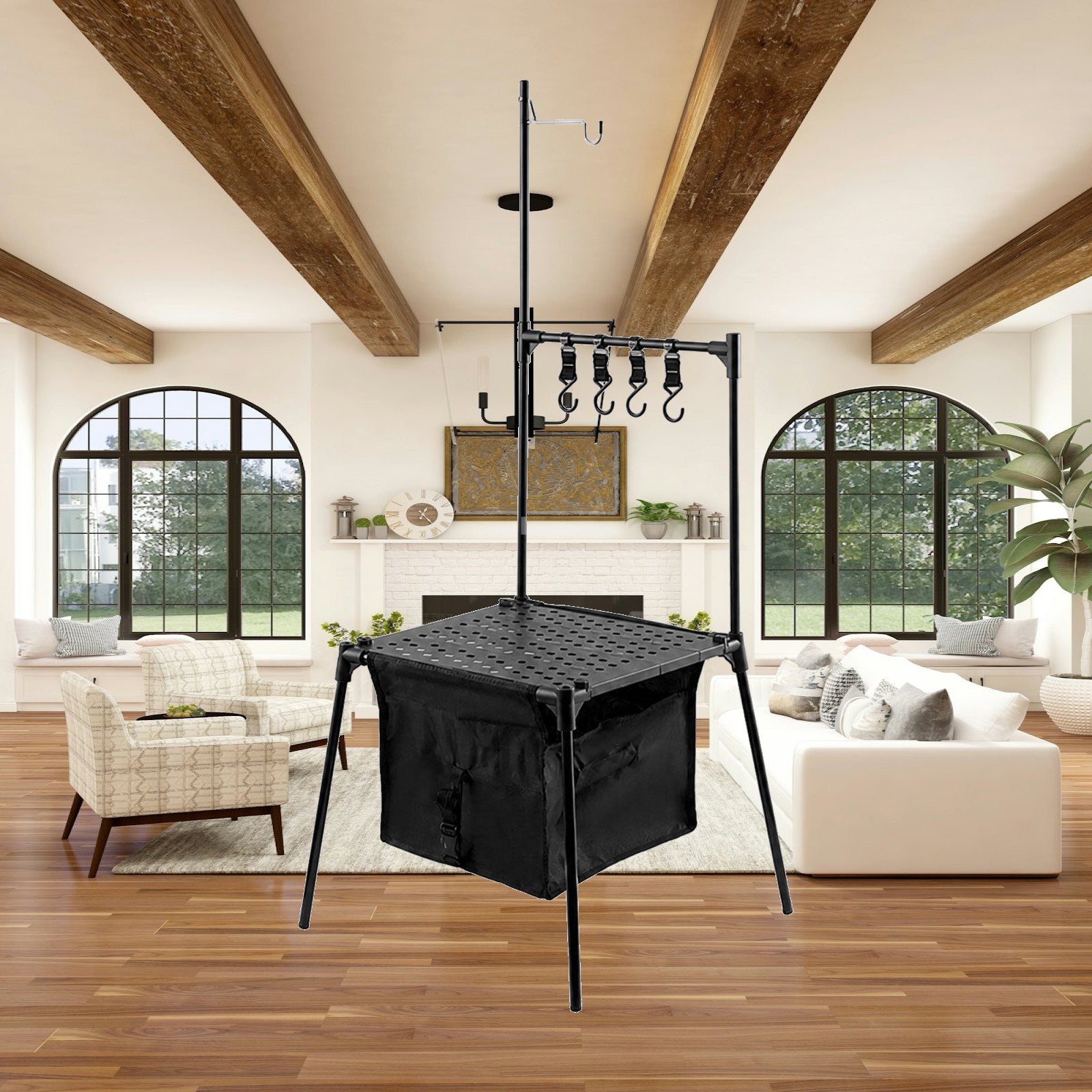 Camping Cooking Table With Storage - Aluminium-Klapptisch für Camping, zusammenklappbarer Campingtisch mit
