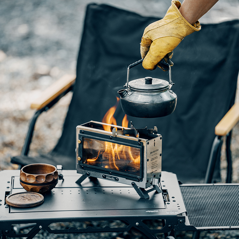 Camping Cooking Wood Stove - Goout Springhill Holzofen Tragbarer Quadratischer Kaminofen