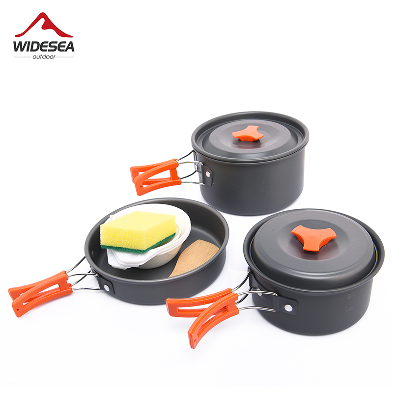 Camping Cooking Set With Kettle - Widesea Camping Outdoor Kochgeschirr Set Geschirr