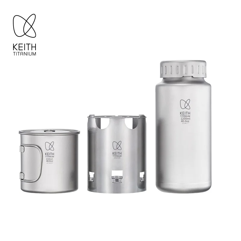 Camping Cooking Wood Stove - KEITH Reines Titan Nesting Camping-Set 1200ml
