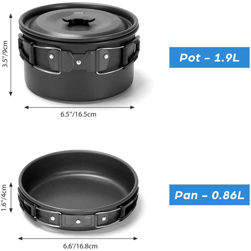 Camping Cooking Set With Kettle - 1 Set Outdoor-Kochgeschirr für Camping und