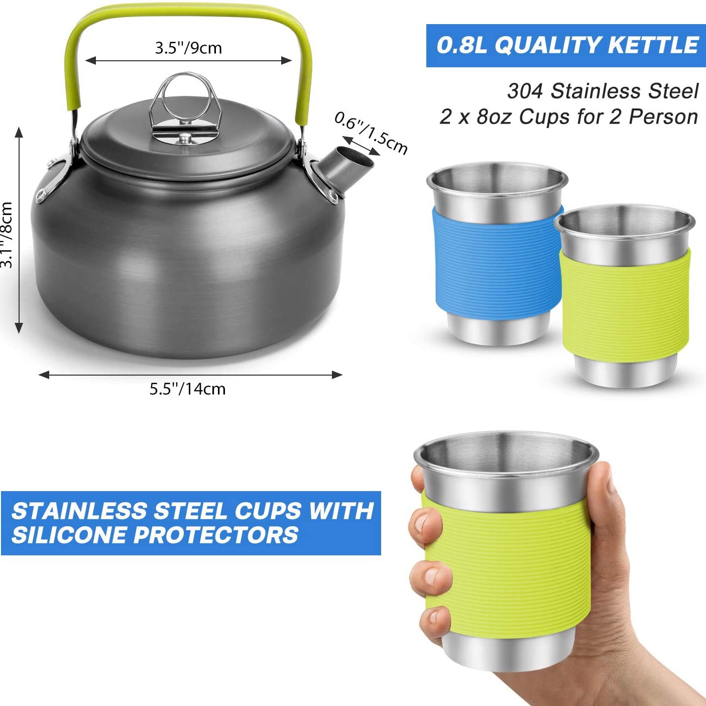 Outdoor-Camping-Kochset mit Ke – Camping Cooking Set With Kettle Bewertung und Preis