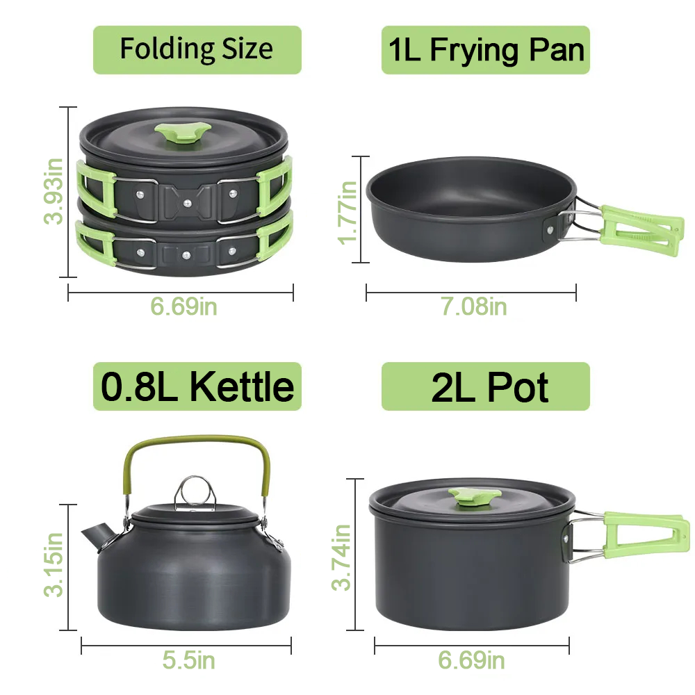 Camping-Kochgeschirr-Set, leic – Camping Cooking Set With Kettle Bewertung und Preis
