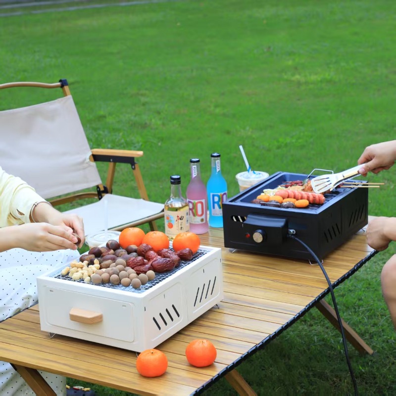 Tragbarer Holzkohlegrill mit q – Camping With Cooking Bewertung und Preis