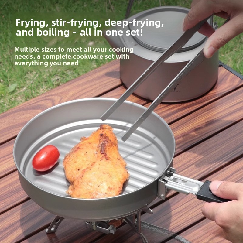 Leichtes Reines Titan-Kochtopf – Camping Cooking Set With Kettle Bewertung und Preis