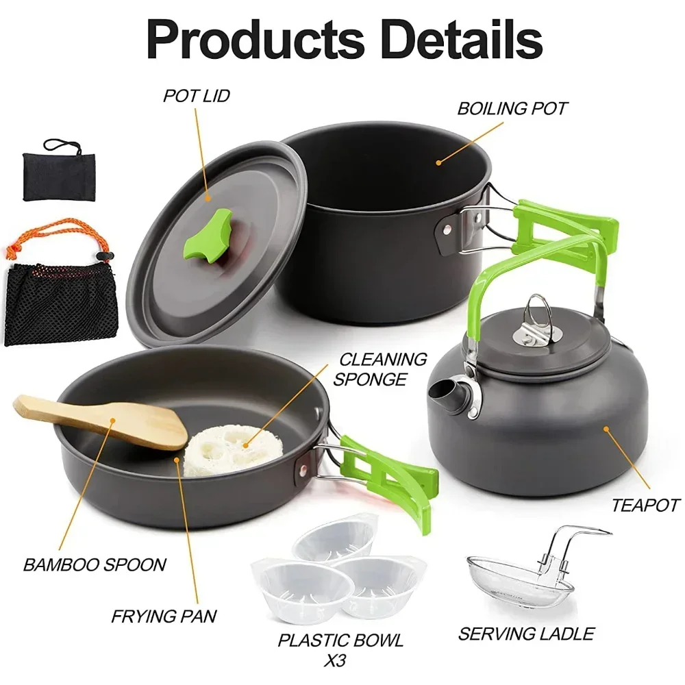 Camping-Kochset Tragbares Leic – Camping Cooking Set With Kettle Bewertung und Preis