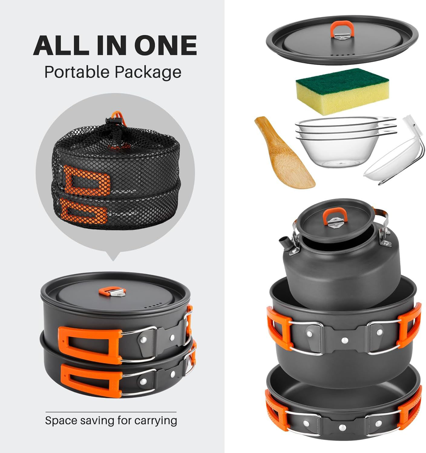 Camping-Kochgeschirr-Set mit T – Camping Cooking Set With Kettle Bewertung und Preis