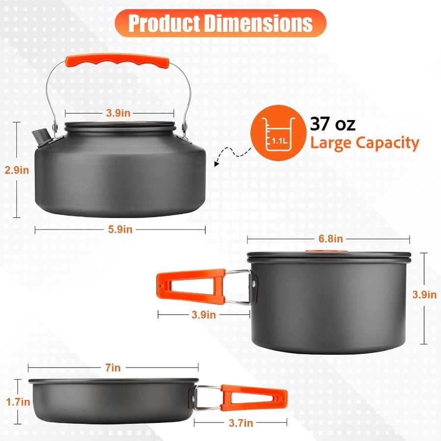 Camping-Kochgeschirr-Set: 35oz – Camping Cooking Set Non Stick Bewertung und Preis