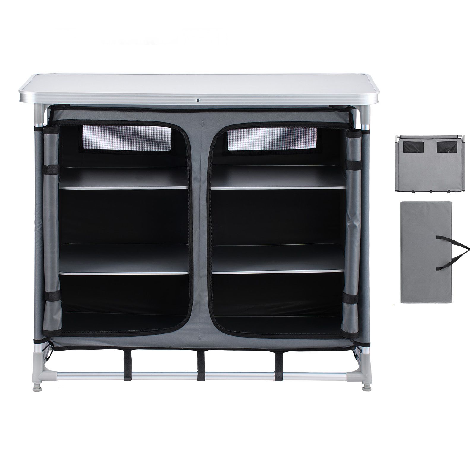 Camping-Aufbewahrungsschrank,  – Camping Cooking Table With Storage Bewertung und Preis