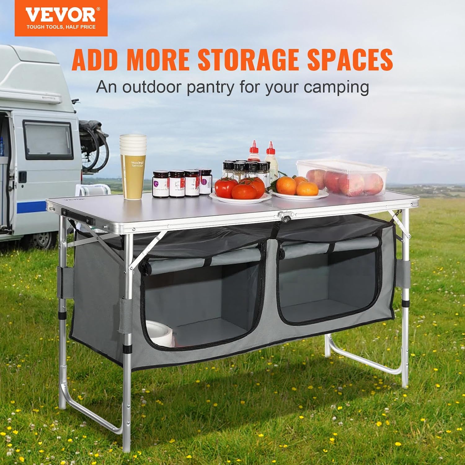 Camping-Küchenstation, 3-fach  – Camping Cooking Table With Storage Bewertung und Preis