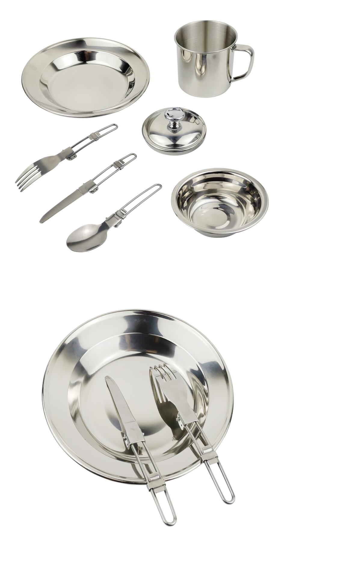 7-teiliges tragbares Campingge – Camping Cooking Set With Kettle Bewertung und Preis