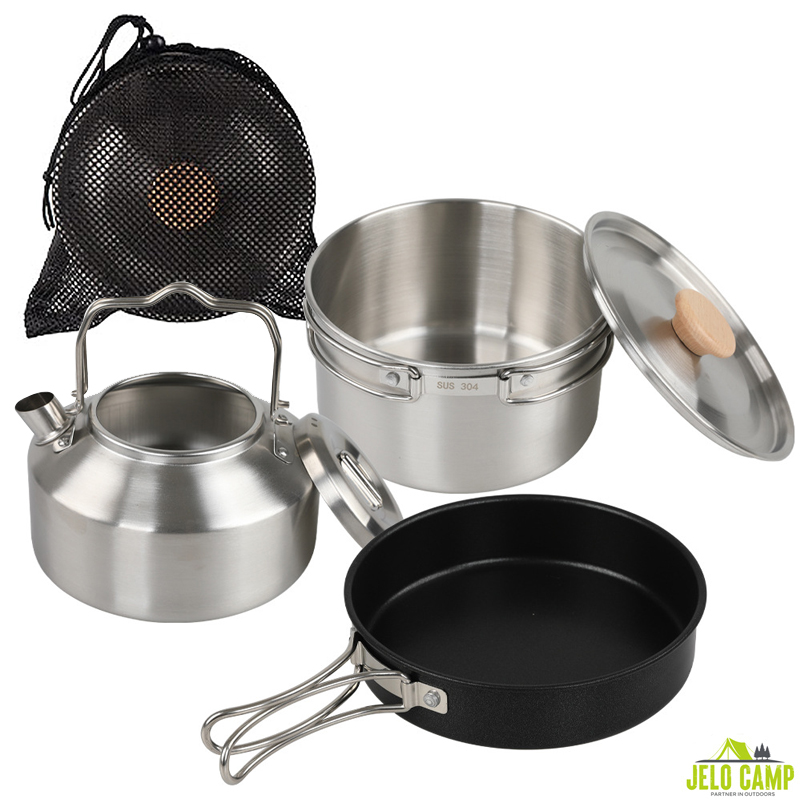 Hochwertiges 304 Edelstahl Cam – Camping Cooking Set With Kettle Bewertung und Preis