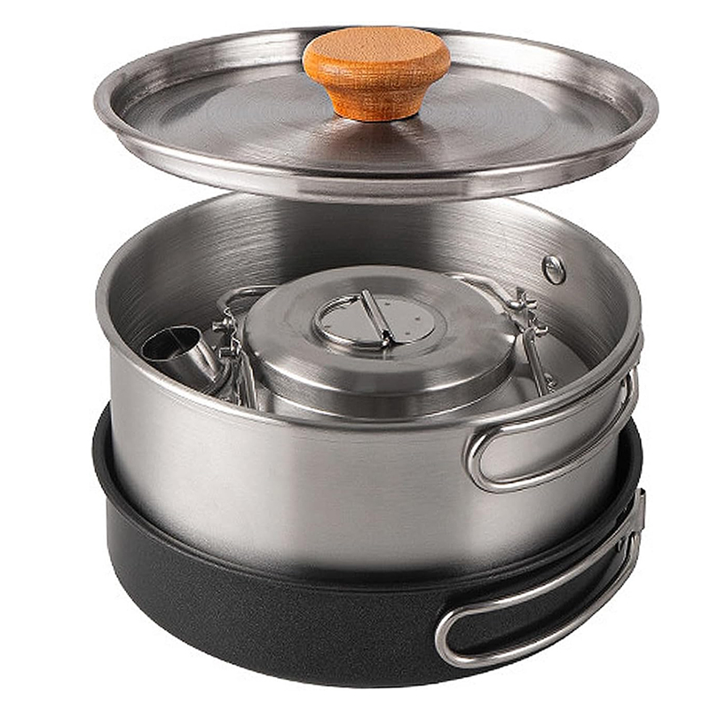 Hochwertiges 304 Edelstahl Cam – Camping Cooking Set With Kettle Bewertung und Preis