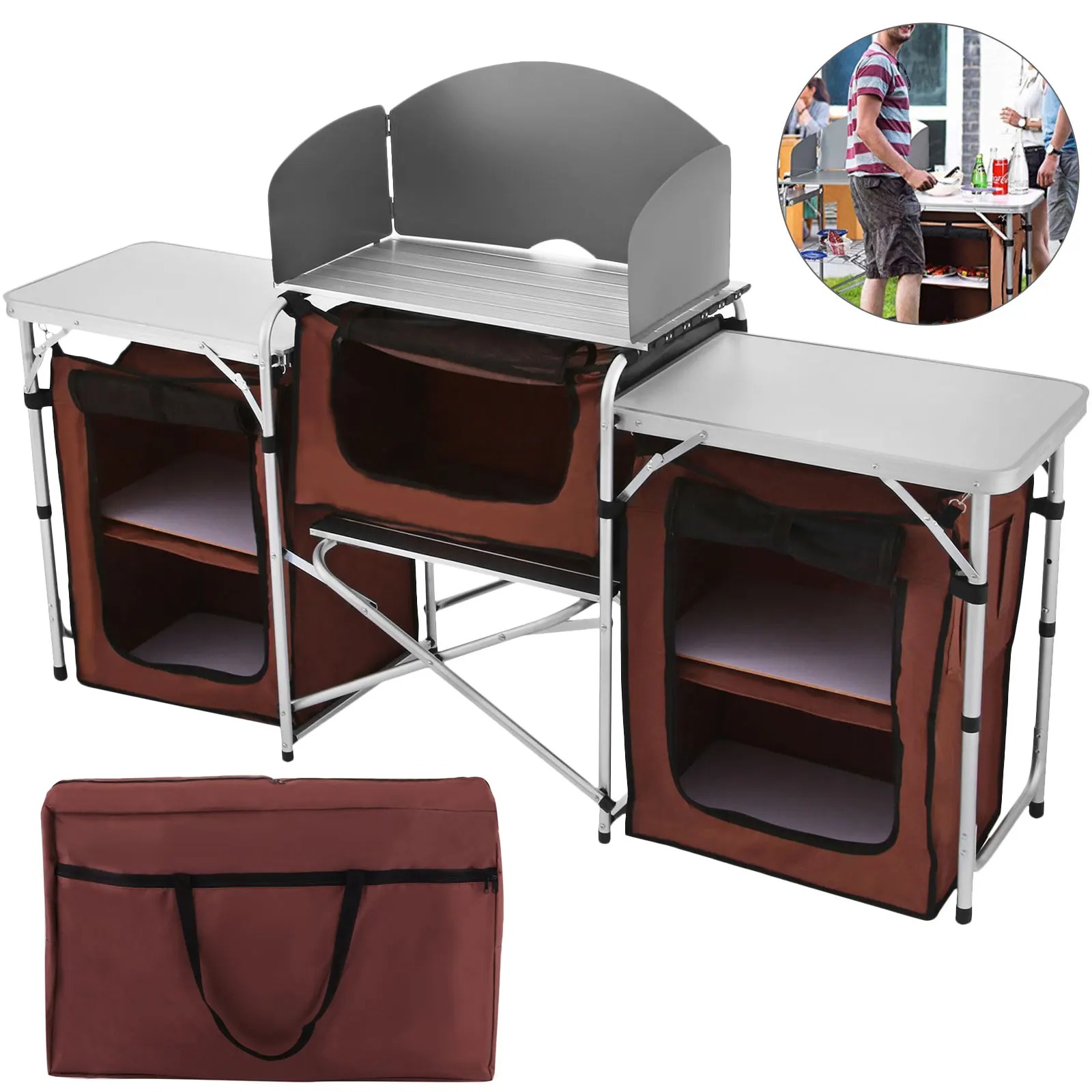 Singwinner Camping Outdoor Küc – Camping Cooking Table With Storage Bewertung und Preis